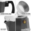 imageZulay Premium Moka Pot Espresso  LeakProof Stovetop Espresso Maker  Perfect for Authentic Cuban ampamp Italian Style Espresso  Makes 3 Espresso Cups  SilverDark Gray