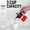 imageZulay Premium Moka Pot Espresso  LeakProof Stovetop Espresso Maker  Perfect for Authentic Cuban ampamp Italian Style Espresso  Makes 3 Espresso Cups  SilverRedBlack