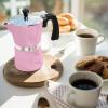 imageZulay Premium Moka Pot Espresso  LeakProof Stovetop Espresso Maker  Perfect for Authentic Cuban ampamp Italian Style Espresso  Makes 3 Espresso Cups  SilverCotton Candy Pink
