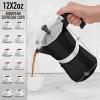 imageZulay Premium Moka Pot Espresso  LeakProof Stovetop Espresso Maker  Perfect for Authentic Cuban ampamp Italian Style Espresso  Makes 3 Espresso Cups  SilverBlack