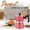 imageZulay Premium Moka Pot Espresso  LeakProof Stovetop Espresso Maker  Perfect for Authentic Cuban ampamp Italian Style Espresso  Makes 3 Espresso Cups  SilverCoral Red