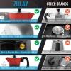 imageZulay Premium Moka Pot Espresso  LeakProof Stovetop Espresso Maker  Perfect for Authentic Cuban ampamp Italian Style Espresso  Makes 3 Espresso Cups  SilverDark Red  Midnight Black