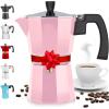 imageZulay Premium Moka Pot Espresso  LeakProof Stovetop Espresso Maker  Perfect for Authentic Cuban ampamp Italian Style Espresso  Makes 3 Espresso Cups  SilverElegant Pink