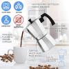 imageZulay Premium Moka Pot Espresso  LeakProof Stovetop Espresso Maker  Perfect for Authentic Cuban ampamp Italian Style Espresso  Makes 3 Espresso Cups  SilverShiny Silver