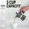imageZulay Premium Moka Pot Espresso  LeakProof Stovetop Espresso Maker  Perfect for Authentic Cuban ampamp Italian Style Espresso  Makes 3 Espresso Cups  SilverDark Gray