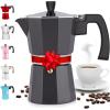 imageZulay Premium Moka Pot Espresso  LeakProof Stovetop Espresso Maker  Perfect for Authentic Cuban ampamp Italian Style Espresso  Makes 3 Espresso Cups  SilverDark Gray