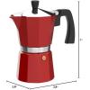 imageZulay Premium Moka Pot Espresso  LeakProof Stovetop Espresso Maker  Perfect for Authentic Cuban ampamp Italian Style Espresso  Makes 3 Espresso Cups  SilverRed
