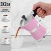 imageZulay Premium Moka Pot Espresso  LeakProof Stovetop Espresso Maker  Perfect for Authentic Cuban ampamp Italian Style Espresso  Makes 3 Espresso Cups  SilverElegant Pink