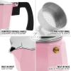 imageZulay Premium Moka Pot Espresso  LeakProof Stovetop Espresso Maker  Perfect for Authentic Cuban ampamp Italian Style Espresso  Makes 3 Espresso Cups  SilverElegant Pink