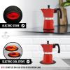 imageZulay Premium Moka Pot Espresso  LeakProof Stovetop Espresso Maker  Perfect for Authentic Cuban ampamp Italian Style Espresso  Makes 3 Espresso Cups  SilverRed