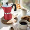 imageZulay Premium Moka Pot Espresso  LeakProof Stovetop Espresso Maker  Perfect for Authentic Cuban ampamp Italian Style Espresso  Makes 3 Espresso Cups  SilverCoral Red