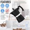 imageZulay Premium Moka Pot Espresso  LeakProof Stovetop Espresso Maker  Perfect for Authentic Cuban ampamp Italian Style Espresso  Makes 3 Espresso Cups  SilverBlack