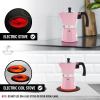 imageZulay Premium Moka Pot Espresso  LeakProof Stovetop Espresso Maker  Perfect for Authentic Cuban ampamp Italian Style Espresso  Makes 3 Espresso Cups  SilverElegant Pink