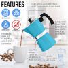 imageZulay Premium Moka Pot Espresso  LeakProof Stovetop Espresso Maker  Perfect for Authentic Cuban ampamp Italian Style Espresso  Makes 3 Espresso Cups  SilverLight Blue