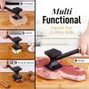 imageZulay Professional Meat Tenderizer Tool  Dual Sided Meat Mallet Pounder With Comfort Grip Handle  Heavy Duty Meat Hammer Tenderizer  Meat Tenderizer Mallet ampamp Meat Pounder  10 BlackElegant Black