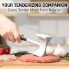 imageZulay Professional Meat Tenderizer Tool  Dual Sided Meat Mallet Pounder With Comfort Grip Handle  Heavy Duty Meat Hammer Tenderizer  Meat Tenderizer Mallet ampamp Meat Pounder  10 BlackBlack