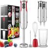 imageZulay Immersion Blender Handheld  800 Watt Hand Blender With HighPower Turbo Mode  Durable Stick Blender With UltraSharp Stainless Steel Blades For Effortless Blending  BlackCardinal Red
