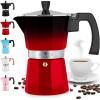 imageZulay Premium Moka Pot Espresso  LeakProof Stovetop Espresso Maker  Perfect for Authentic Cuban ampamp Italian Style Espresso  Makes 3 Espresso Cups  SilverRedBlack