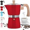 Red with Wooden Handle