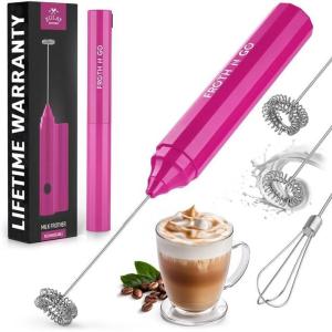 imageZulay Froth N Go Milk Frother Rechargeable  3in1 Frother Wand With Case ampamp USBC Charger  Comes With 3 Whisk Attachments for Latte Cappuccino Matcha Protein Shakes  CloudDragonfruit