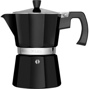 imageZulay Premium Moka Pot Espresso  LeakProof Stovetop Espresso Maker  Perfect for Authentic Cuban ampamp Italian Style Espresso  Makes 3 Espresso Cups  SilverBlack