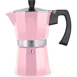imageZulay Premium Moka Pot Espresso  LeakProof Stovetop Espresso Maker  Perfect for Authentic Cuban ampamp Italian Style Espresso  Makes 3 Espresso Cups  SilverCotton Candy Pink