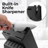 imageZulay 15 Piece Stainless Steel Knife Set with Block and Sharpener  Sharp Knife Block Set with Built In Sharpener  Kitchen Knife Set With Block  Rust Proof Knife Set Stainless SteelNight Black  Stainless Steel
