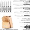 imageZulay 15 Piece Stainless Steel Knife Set with Block and Sharpener  Sharp Knife Block Set with Built In Sharpener  Kitchen Knife Set With Block  Rust Proof Knife Set Stainless SteelNatural Maple  Stainless Steel