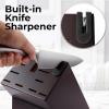 imageZulay 15 Piece Stainless Steel Knife Set with Block and Sharpener  Sharp Knife Block Set with Built In Sharpener  Kitchen Knife Set With Block  Rust Proof Knife Set Stainless SteelDark Walnut  Stainless Steel
