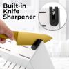 imageZulay 15 Piece Stainless Steel Knife Set with Block and Sharpener  Sharp Knife Block Set with Built In Sharpener  Kitchen Knife Set With Block  Rust Proof Knife Set Stainless SteelIvoryGold  Stainless Steel