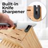imageZulay 15 Piece Stainless Steel Knife Set with Block and Sharpener  Sharp Knife Block Set with Built In Sharpener  Kitchen Knife Set With Block  Rust Proof Knife Set Stainless SteelNatural Maple  Stainless Steel