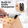 imageZulay 15 Piece Stainless Steel Knife Set with Block and Sharpener  Sharp Knife Block Set with Built In Sharpener  Kitchen Knife Set With Block  Rust Proof Knife Set Stainless SteelNatural Maple  Stainless Steel