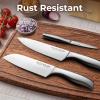 imageZulay 15 Piece Stainless Steel Knife Set with Block and Sharpener  Sharp Knife Block Set with Built In Sharpener  Kitchen Knife Set With Block  Rust Proof Knife Set Stainless SteelNatural Maple  Stainless Steel