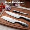 imageZulay 15 Piece Stainless Steel Knife Set with Block and Sharpener  Sharp Knife Block Set with Built In Sharpener  Kitchen Knife Set With Block  Rust Proof Knife Set Stainless SteelLight Walnut  Stainless Steel
