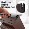 imageZulay 15 Piece Stainless Steel Knife Set with Block and Sharpener  Sharp Knife Block Set with Built In Sharpener  Kitchen Knife Set With Block  Rust Proof Knife Set Stainless SteelDark Walnut  Stainless Steel