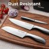 imageZulay 15 Piece Stainless Steel Knife Set with Block and Sharpener  Sharp Knife Block Set with Built In Sharpener  Kitchen Knife Set With Block  Rust Proof Knife Set Stainless SteelNight Black  Stainless Steel