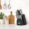 imageZulay 15 Piece Stainless Steel Knife Set with Block and Sharpener  Sharp Knife Block Set with Built In Sharpener  Kitchen Knife Set With Block  Rust Proof Knife Set Stainless SteelNight Black  Stainless Steel