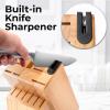 imageZulay 15 Piece Stainless Steel Knife Set with Block and Sharpener  Sharp Knife Block Set with Built In Sharpener  Kitchen Knife Set With Block  Rust Proof Knife Set Stainless SteelNatural Maple  Stainless Steel