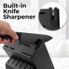imageZulay 15 Piece Stainless Steel Knife Set with Block and Sharpener  Sharp Knife Block Set with Built In Sharpener  Kitchen Knife Set With Block  Rust Proof Knife Set Stainless SteelObsidian Black  Stainless Steel