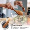 imageZulay Kitchen ExtraLarge 5Piece Wooden Spoon Set for Cooking  Smooth Teak Wooden Utensils  ComfortGrip NonStick Wooden Cooking Spoons  Large Wooden Turner Spatula Skimmer Fork Serving SpoonLarge 6Piece Set