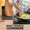 imageZulay Kitchen ExtraLarge 5Piece Wooden Spoon Set for Cooking  Smooth Teak Wooden Utensils  ComfortGrip NonStick Wooden Cooking Spoons  Large Wooden Turner Spatula Skimmer Fork Serving Spoon6 Piece Set