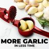 imageZulay Kitchen Large Premium Garlic Press Set  Bigger Bowl for Bigger Garlic  Rust Proof ampamp Dishwasher Safe Garlic Mincer Tool  EasySqueeze EasyClean Silicone Garlic Peeler ampamp Brush SilverFire Red