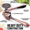 imageZulay Kitchen Large Premium Garlic Press Set  Bigger Bowl for Bigger Garlic  Rust Proof ampamp Dishwasher Safe Garlic Mincer Tool  EasySqueeze EasyClean Silicone Garlic Peeler ampamp Brush SilverCopper