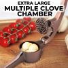 imageZulay Kitchen Large Premium Garlic Press Set  Bigger Bowl for Bigger Garlic  Rust Proof ampamp Dishwasher Safe Garlic Mincer Tool  EasySqueeze EasyClean Silicone Garlic Peeler ampamp Brush SilverCopper