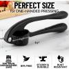 imageZulay Kitchen Large Premium Garlic Press Set  Bigger Bowl for Bigger Garlic  Rust Proof ampamp Dishwasher Safe Garlic Mincer Tool  EasySqueeze EasyClean Silicone Garlic Peeler ampamp Brush SilverElegant Black