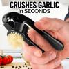 imageZulay Kitchen Large Premium Garlic Press Set  Bigger Bowl for Bigger Garlic  Rust Proof ampamp Dishwasher Safe Garlic Mincer Tool  EasySqueeze EasyClean Silicone Garlic Peeler ampamp Brush SilverElegant Black