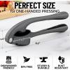 imageZulay Kitchen Large Premium Garlic Press Set  Bigger Bowl for Bigger Garlic  Rust Proof ampamp Dishwasher Safe Garlic Mincer Tool  EasySqueeze EasyClean Silicone Garlic Peeler ampamp Brush SilverDark Gray