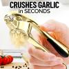 imageZulay Kitchen Large Premium Garlic Press Set  Bigger Bowl for Bigger Garlic  Rust Proof ampamp Dishwasher Safe Garlic Mincer Tool  EasySqueeze EasyClean Silicone Garlic Peeler ampamp Brush SilverGold