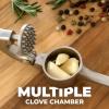 imageZulay Kitchen Large Premium Garlic Press Set  Bigger Bowl for Bigger Garlic  Rust Proof ampamp Dishwasher Safe Garlic Mincer Tool  EasySqueeze EasyClean Silicone Garlic Peeler ampamp Brush SilverSilver