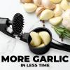 imageZulay Kitchen Large Premium Garlic Press Set  Bigger Bowl for Bigger Garlic  Rust Proof ampamp Dishwasher Safe Garlic Mincer Tool  EasySqueeze EasyClean Silicone Garlic Peeler ampamp Brush SilverElegant Black